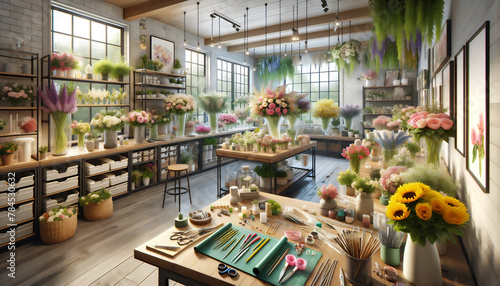 明るい花屋の店舗 photo