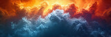 Orange-Teal Business Banner: Powerful Online Presence with Realistic Cloud Formations