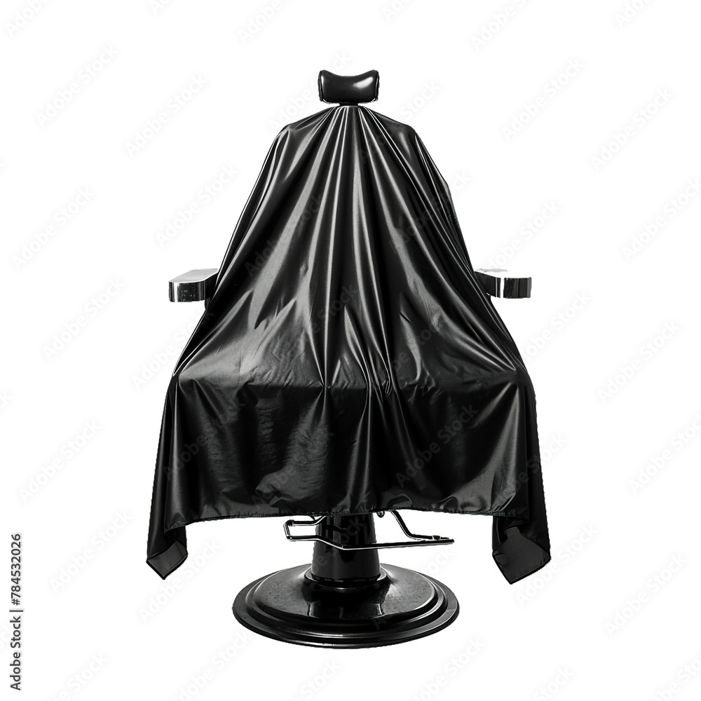 Barber cape, transparent background, isolated image, generative AI Barber cape, transparent background, isolated image, generative AI