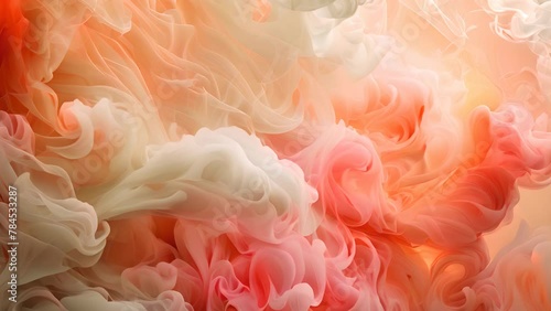 Whisper-thin smoke in blush and ivory, evoking a bridal veil