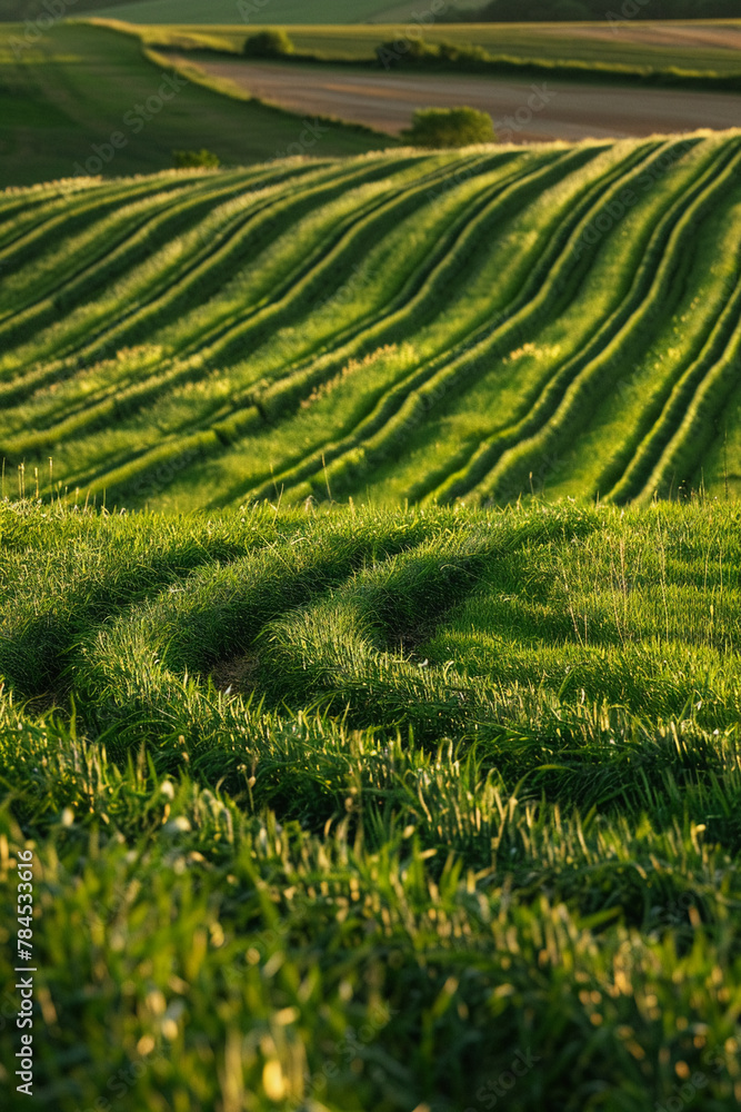 A field where the grass weaves patterns that tell the earth's stories