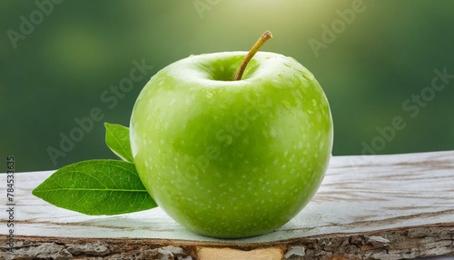 Crisp and Juicy: Green Apple on a White Canvas"