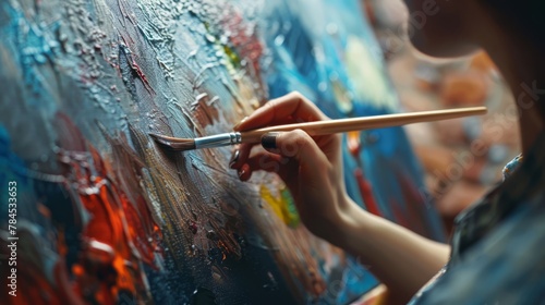 artist painting a brush