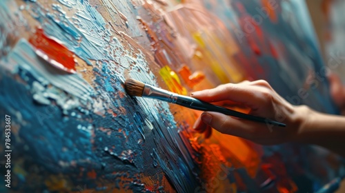 artist painting a brush