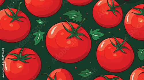 Fototapeta Naklejka Na Ścianę i Meble -  Tomato seamless pattern background vector 2d flat cartoon