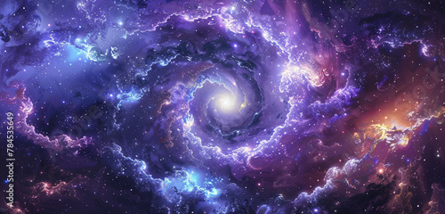 Celestial-themed indigo and violet swirls form an otherworldly display.