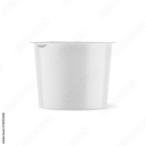 Yogurt Cup Mockup 3D Rendering on Isolated Background