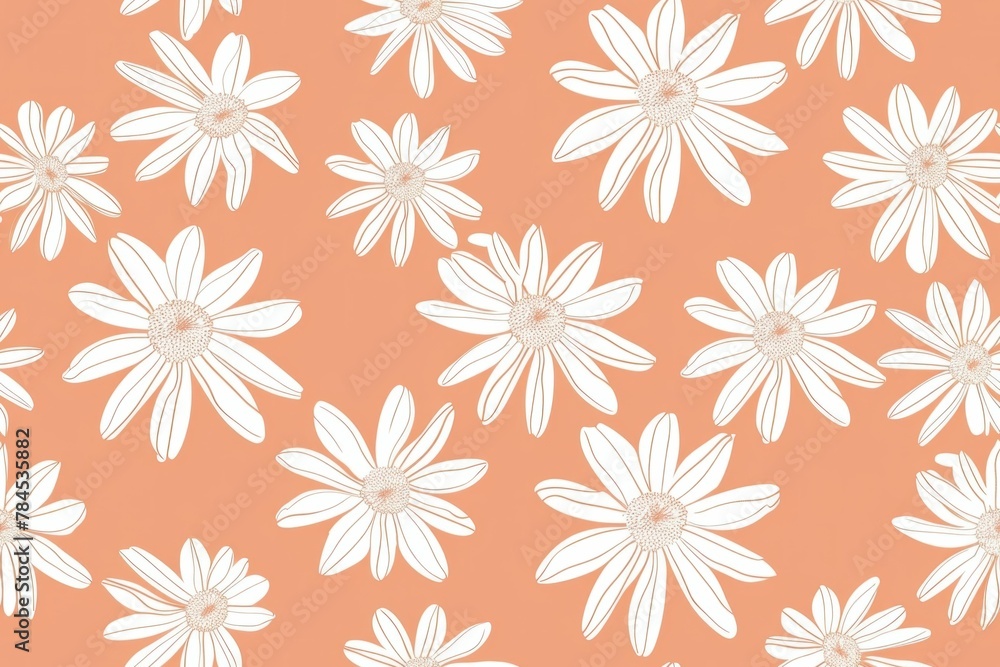 Orange and White Daisy Pattern Background Wallpaper Design for Floral Lovers and Nature Enthusiasts Orange and White Daisy Pattern Background Wallpaper Design for Floral Lovers and Nature Enthusiasts