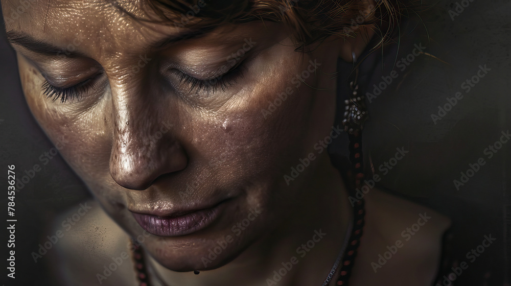 Eternal Hope: Woman with Rosary, Finding Comfort in Prayer. Eternal Hope: Woman with Rosary, Finding Comfort in Prayer.