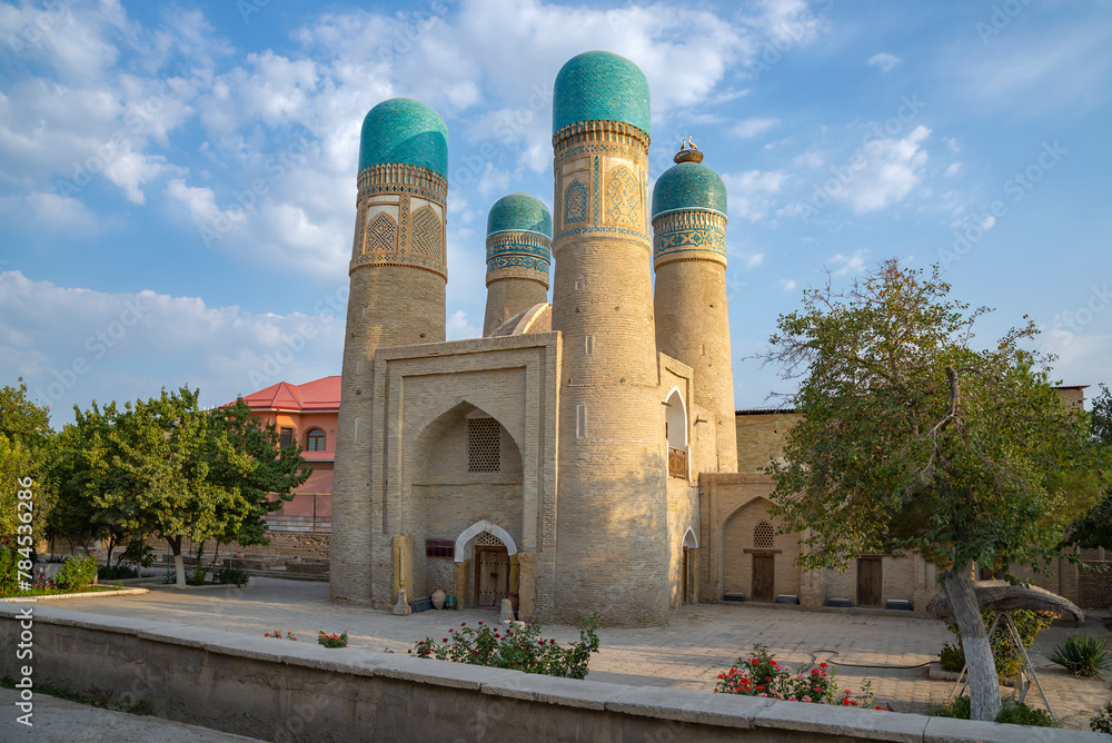 Chor Minor Mosque in the early morning. Bukhara, Uzbekistan