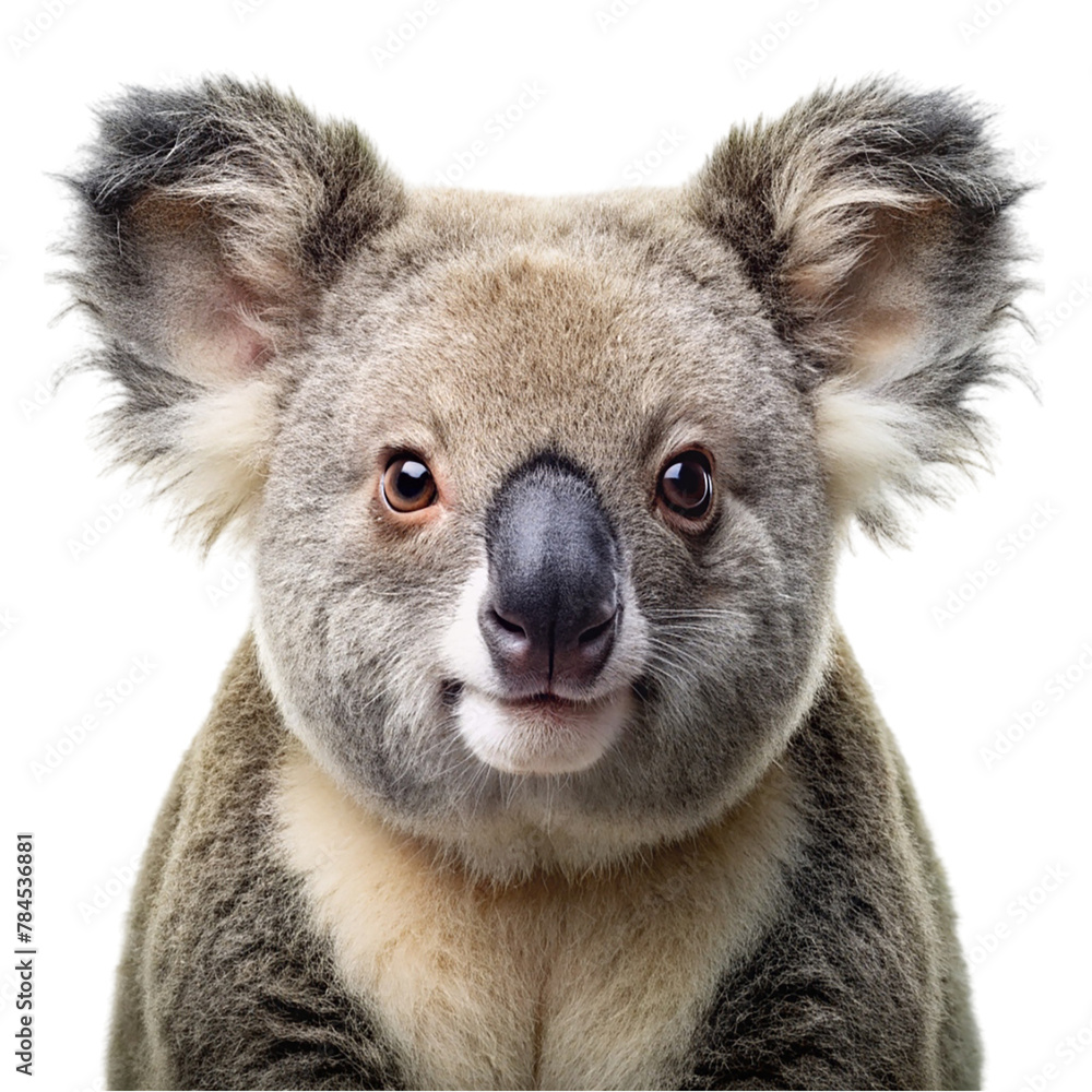 Portrait of koala isolated on transparent background Portrait of koala isolated on transparent background
