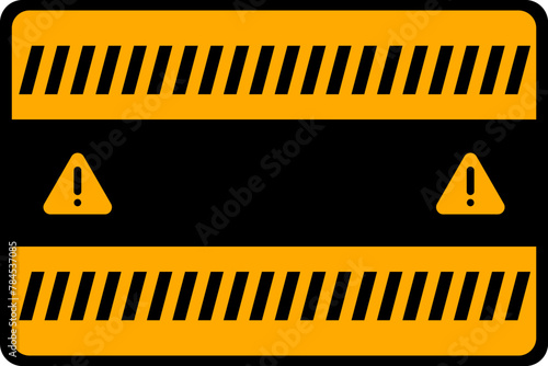 Warning frame images with strips. Vector illustration.
