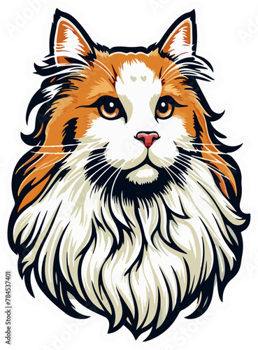 Illustration Of Turkish Van Pet Cat