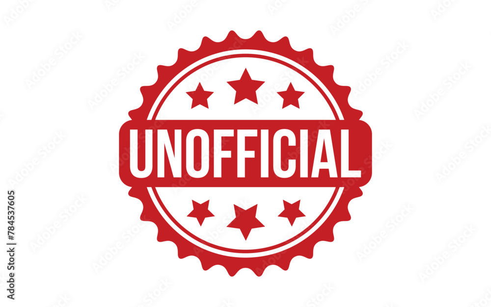Unofficial Stamp. Red Unofficial Rubber grunge Stamp Unofficial Stamp. Red Unofficial Rubber grunge Stamp