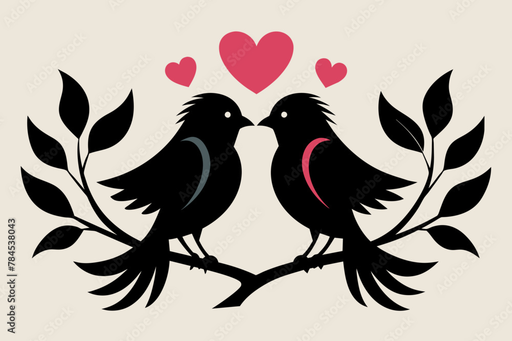 love birds silhouette vector illustration love birds silhouette vector illustration