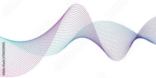 Wavy vector line abstract, business wave curve lines,Abstract wavy lines gradient vector illustration,graphic element isolated on white background,Desktop background, Wallpaper, Business banner, poste