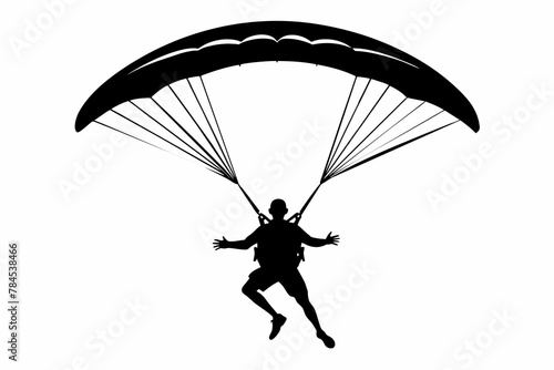 silhouette of a person with parachute