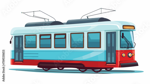 Tram icon. Cartoon illustration of tram vector icon