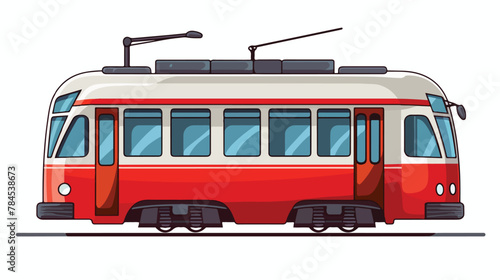 Tram icon. Cartoon illustration of tram vector icon