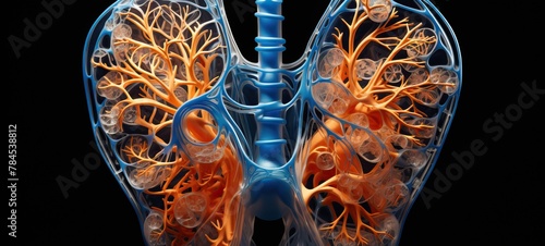 3D illustration of the human respiratory system