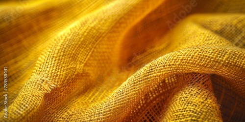 Close up view of yellow fabric