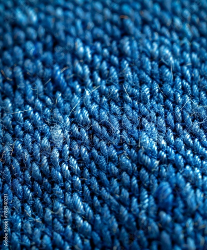 Close up of blue fabric texture