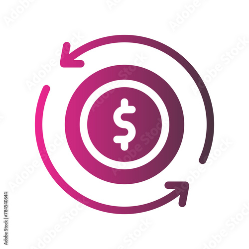 cash flow flat gradient icon