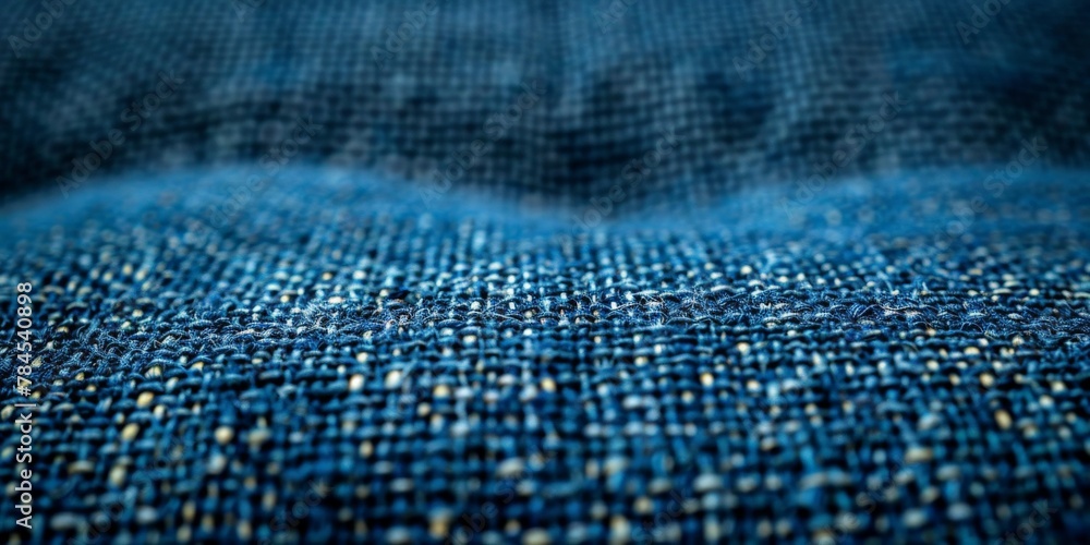 Close up view of blue fabric Close up view of blue fabric