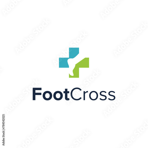 foot cross simple sleek creative geometric modern logo design