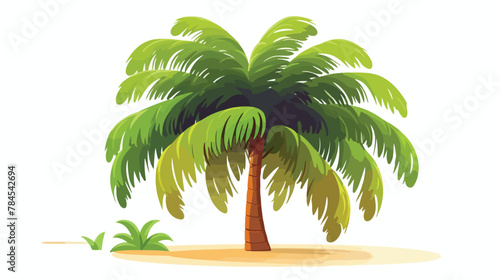 Tropical palm icon over white background vector illustration