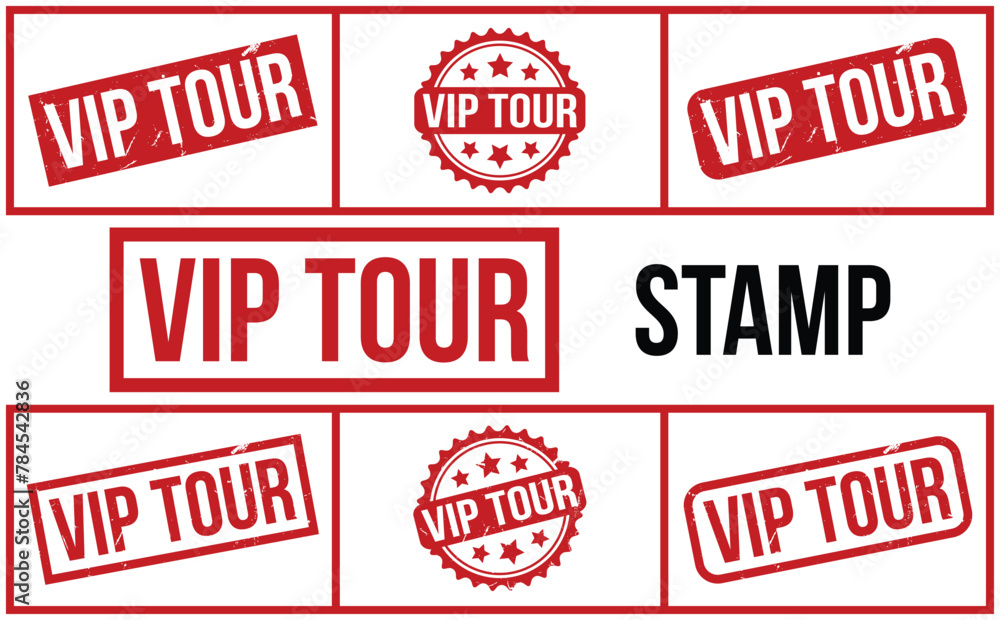 VIP Tour Stamp. Red VIP Tour Rubber grunge Stamp set VIP Tour Stamp. Red VIP Tour Rubber grunge Stamp set