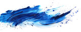  Abstract blue splash acrylic brush stroke oil paint smear line on white background. generative ai