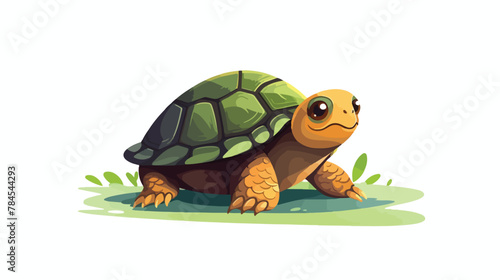 Turtle 2d flat cartoon vactor illustration isolated