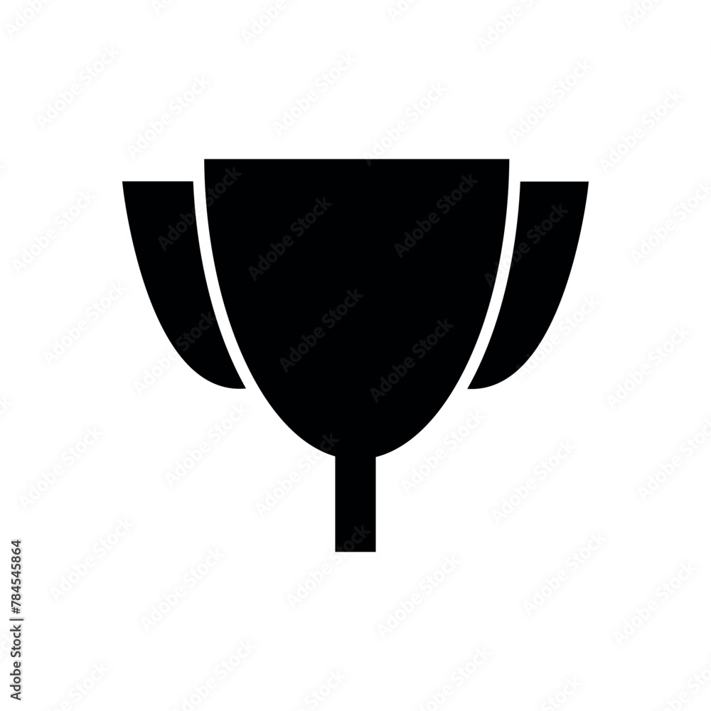 Trophy Fill Icon Symbol Vector. Black Glyph Trophy Icon Trophy Fill Icon Symbol Vector. Black Glyph Trophy Icon