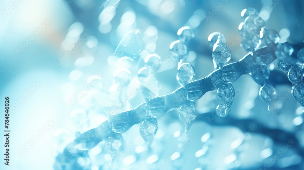 A close-up image of a strand of DNA. A close-up image of a strand of DNA.