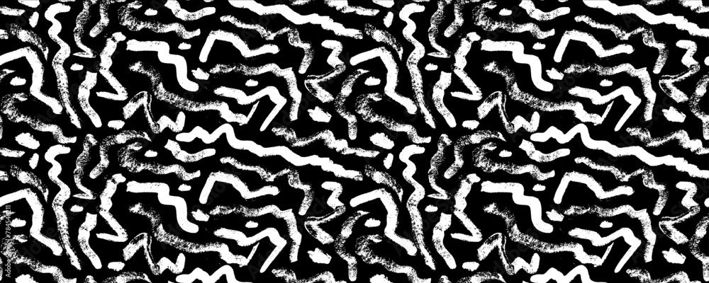 Bold curved lines seamless pattern. Brush drawn thick doodle lines ornament. Grunge curved brush strokes. Abstract geometric background. Organic thick shapes seamless pattern. Bold curved lines seamless pattern. Brush drawn thick doodle lines ornament. Grunge curved brush strokes. Abstract geometric background. Organic thick shapes seamless pattern.