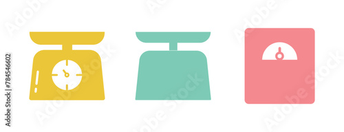 Flat Weighing Scale Icon Symbol Vector Illustration