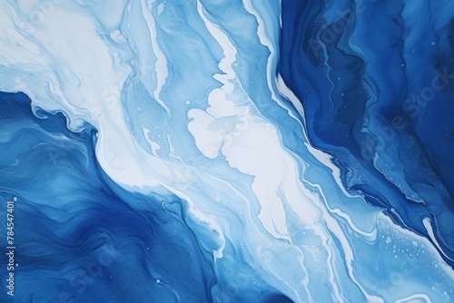 Wallpaper Mural Abstract background of blue tones, fluid art painting in the technique of alcohol ink or watercolor.  Torontodigital.ca