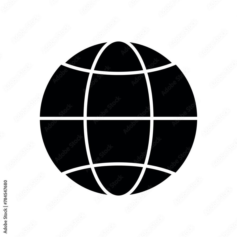 World Fill Icon Symbol Vector. Black Glyph World Icon World Fill Icon Symbol Vector. Black Glyph World Icon