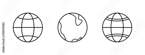 World Lineal Icon Symbol Vector. Black Outline World Icon © MahmudulHassan
