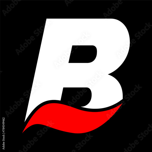 B letter logo | red black alphabet letter B logo icon | B icon | B Logo black and white