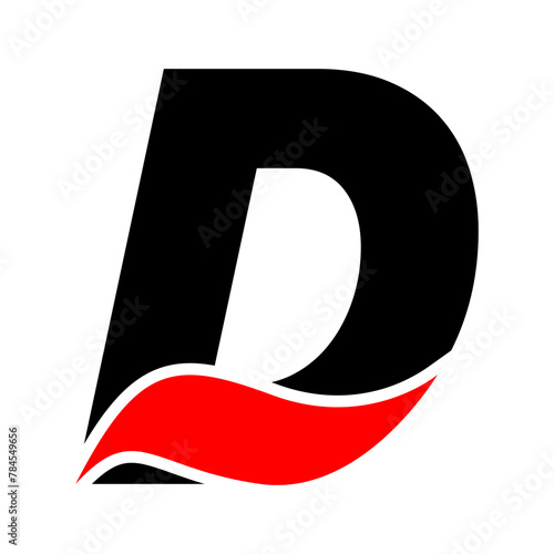 D letter logo | red black alphabet letter D logo icon | D icon | D Logo black and white
