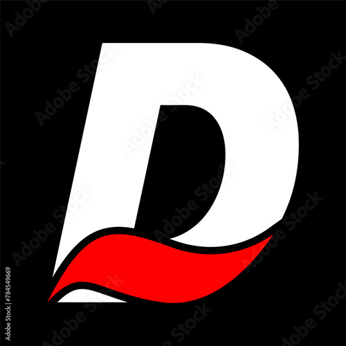 D letter logo | red black alphabet letter D logo icon | D icon | D Logo black and white