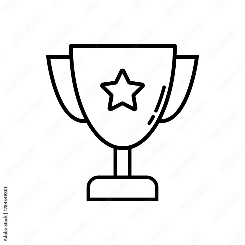 Trophy Lineal Icon Symbol Vector. Black Outline Trophy Icon Trophy Lineal Icon Symbol Vector. Black Outline Trophy Icon