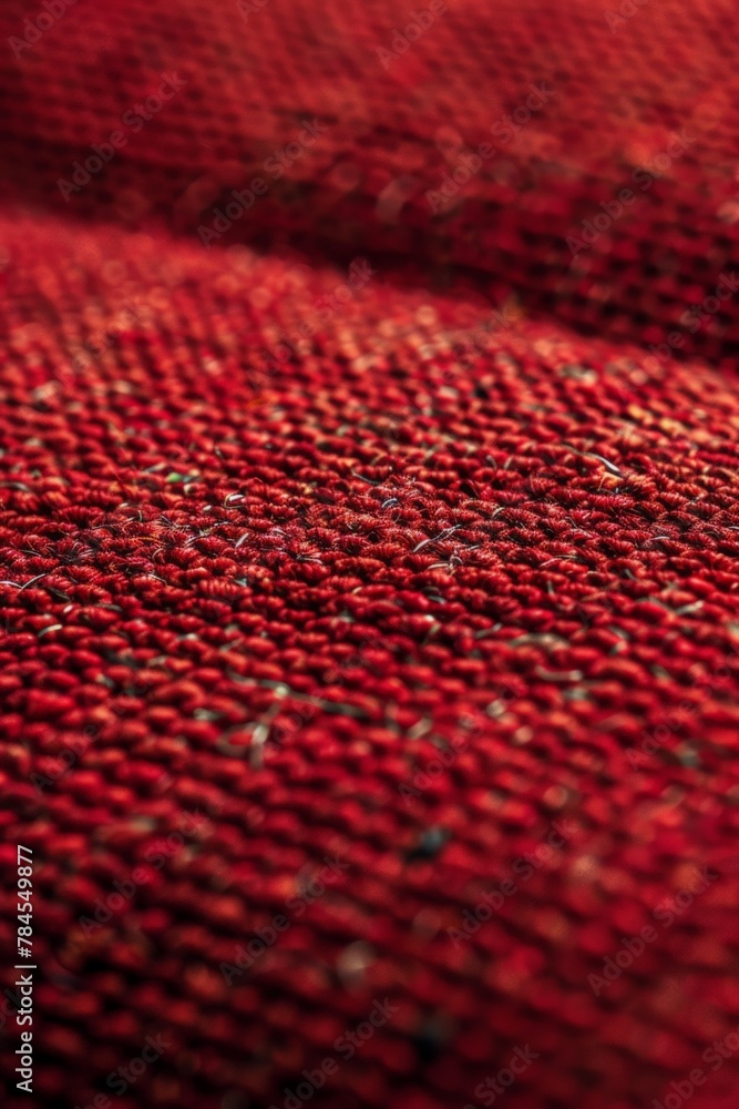 Close up view of red fabric Close up view of red fabric