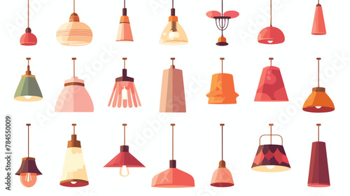 Various lamps flat pictures collection. Cartoon mod