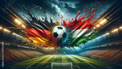 Soccer Concept. Europian Championship EM. Germany vs Hungary.
