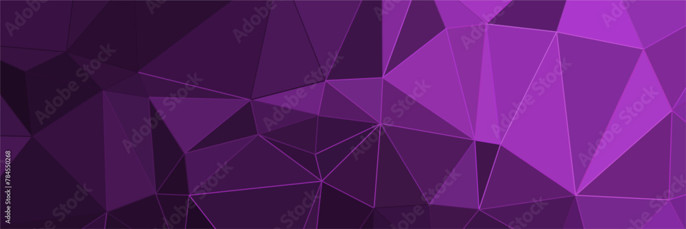 Fototapeta premium abstract purple background with triangles and glowing lines