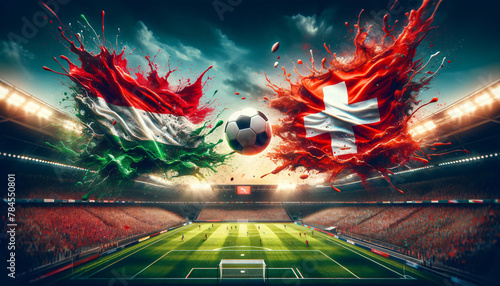 Soccer Concept. Europian Championship EM. Hungary vs Switzerland. photo