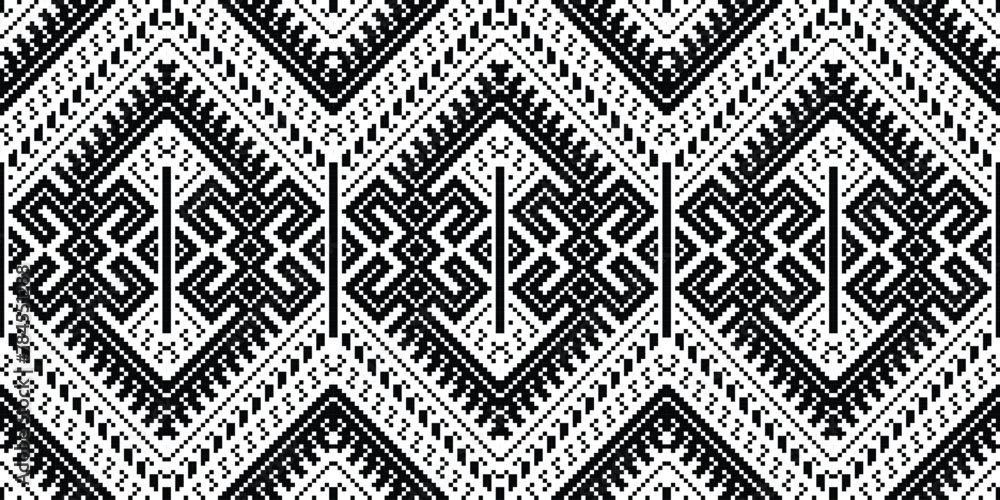 Motif Pixel Seamless Pattern Embroidery Background. Pixel Flower Geometric Ethnic Oriental Pattern traditional.aztec Style Abstract Vector design for Texture,fabric,clothing,wrapping,sarong. Motif Pixel Seamless Pattern Embroidery Background. Pixel Flower Geometric Ethnic Oriental Pattern traditional.aztec Style Abstract Vector design for Texture,fabric,clothing,wrapping,sarong.